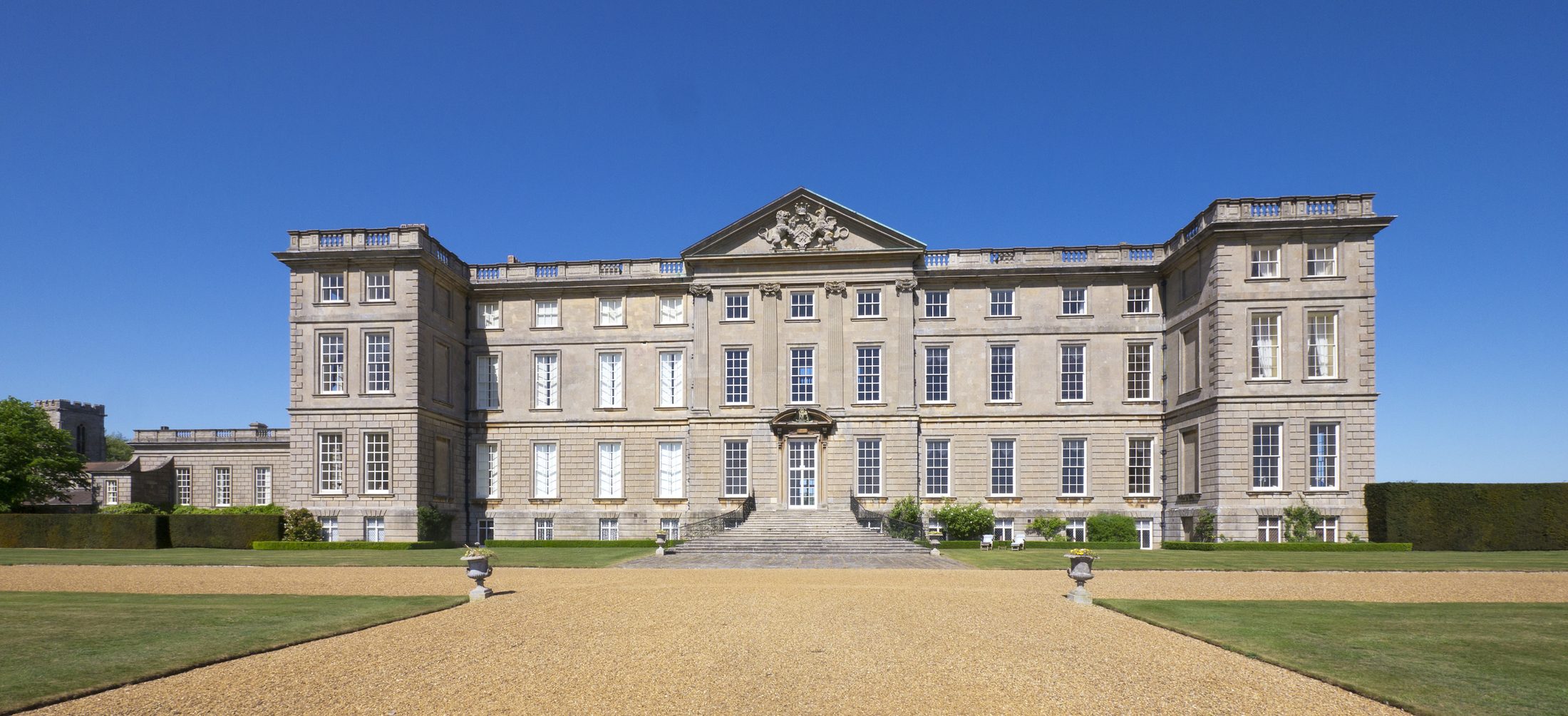 The south front of Burley on the Hill, straight on and close up